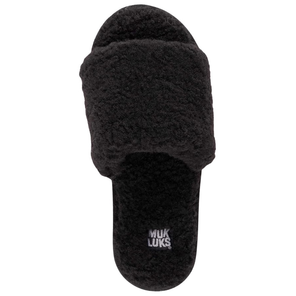 MUK LUKS Women’s Franki Teddy Slide Slippers – Black – NWT - Picture 2 of 5